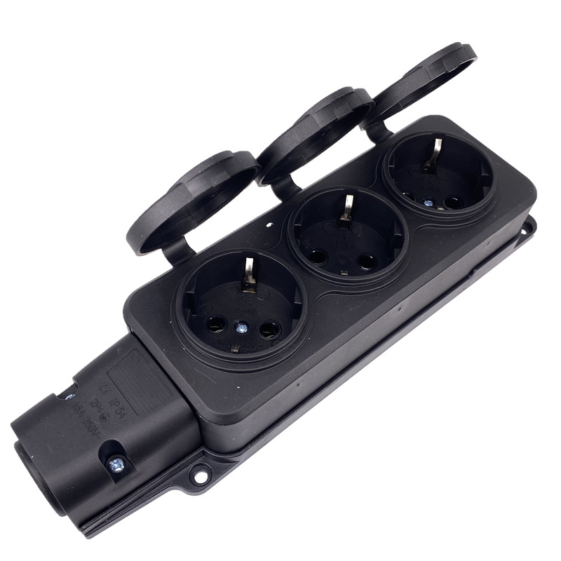 EU German 3 / 4 Ways Outdoor W - Outdoor Power Strip With Cover 评论和价格
