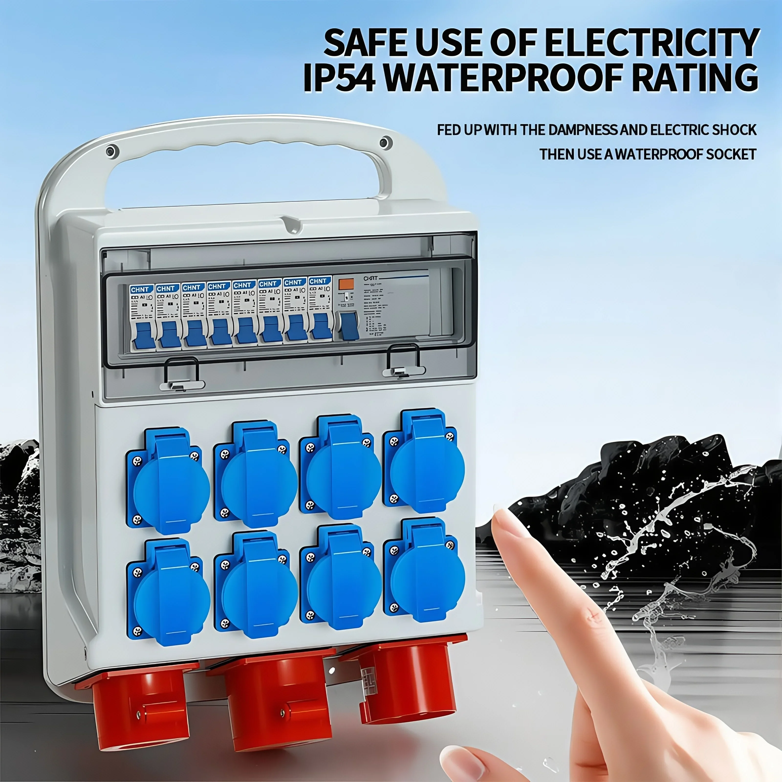 IP54 16A Waterproof Industrial - Outdoor Power Outlet Waterproof 评论和价格