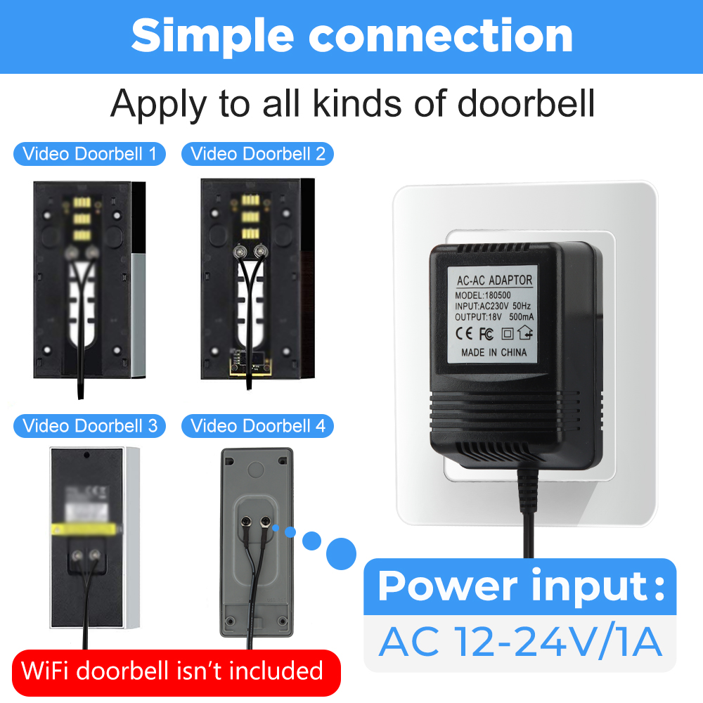 US UK EU Plug 18V AC to DC Tra - Outdoor Power Adapter Ring 评论和价格