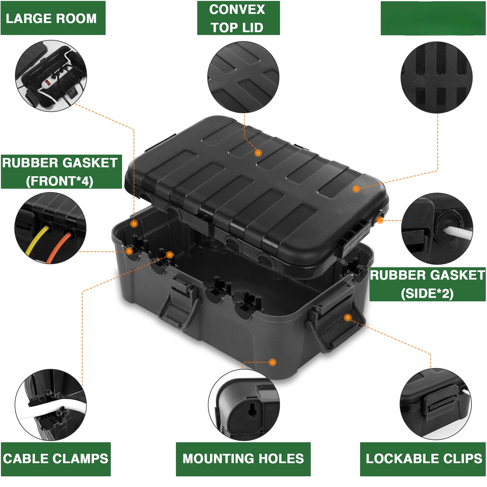 Large Outdoor Electrical Box,  - Outdoor Power Strip With Cover 评论和价格