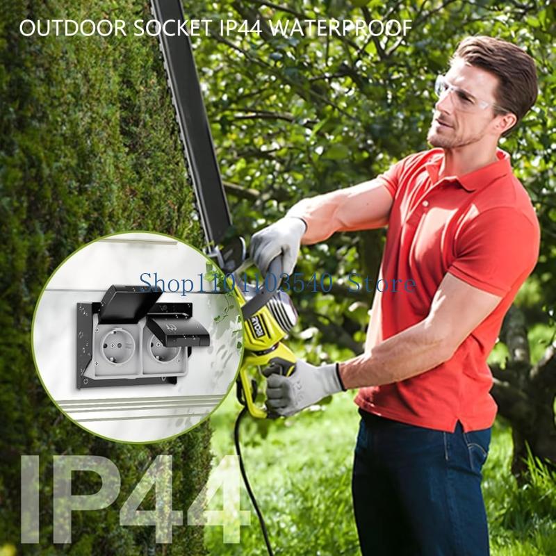 02DC 2 Gang Waterproof Outlet  - Outdoor Power Outlet Waterproof 评论和价格
