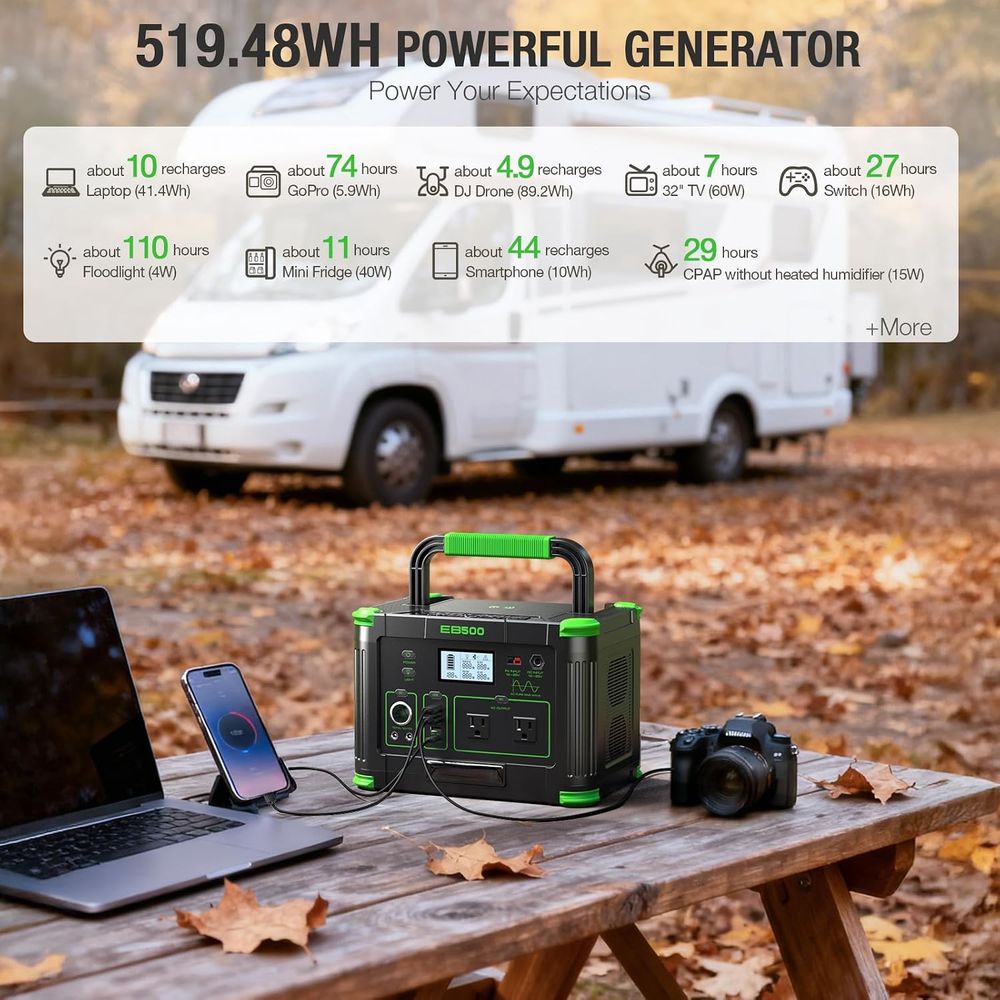 500W Portable Power Station 51 - Outdoor Power Port 评论和价格