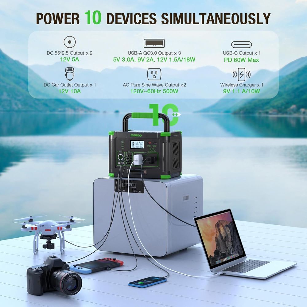 500W Portable Power Station 51 - Outdoor Power Port 评论和价格
