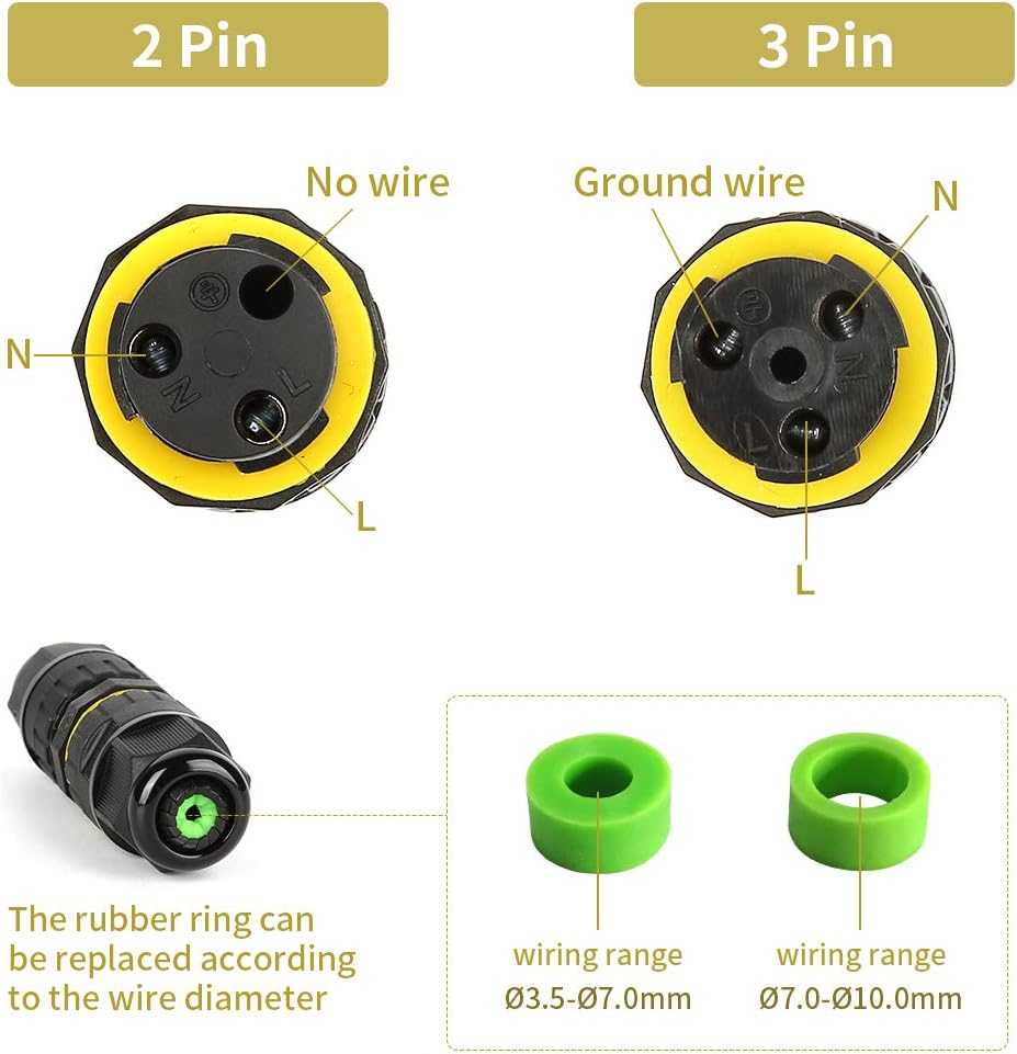 M16 2PIN 3PIN IP68 Waterproof  - Outdoor Power Wire 评论和价格